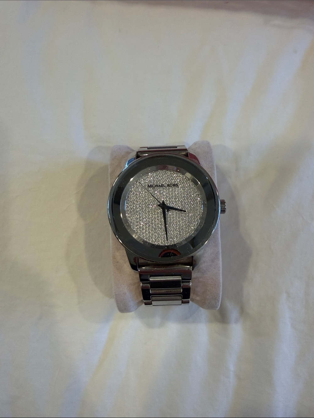 Michael Kors Silver Men's Stainless Steel Crystal Dial Watch